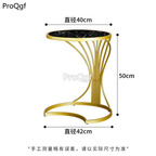139usd Ngryise 1 set 40*50cm moon shape marble metal minshuku table