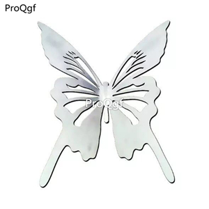 169usd Ngryise 1 set 60cm silver stainless steel garden butterfly decoration