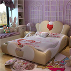 1699usd Ngryise 1 set ins heart shape girl like Children Bed dark yellow, purple, pink
