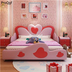 1699usd Ngryise 1 set ins heart shape girl like Children Bed pink, yellow, purple, blue