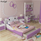 1699usd Ngryise 1 set ins cute cat style boy like Children Bed pink or purple