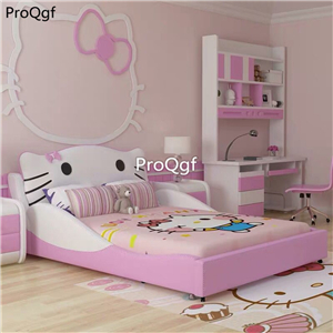 1699usd Ngryise 1 set ins cute cat style boy like Children Bed pink or purple