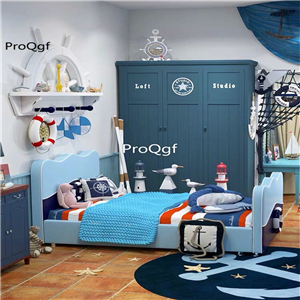 1699usd Ngryise 1 set boy like blue series Children Bed