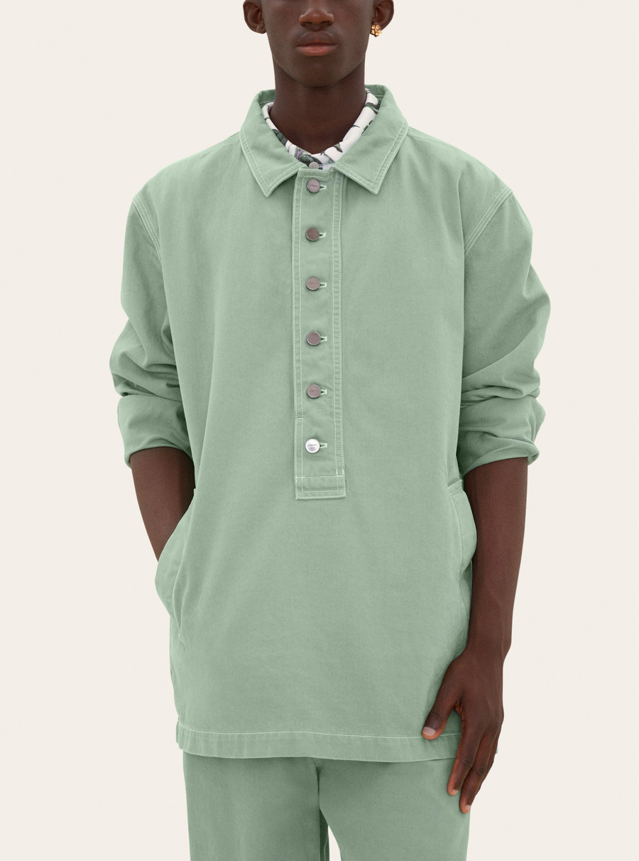 廓形立领双排扣风衣-4