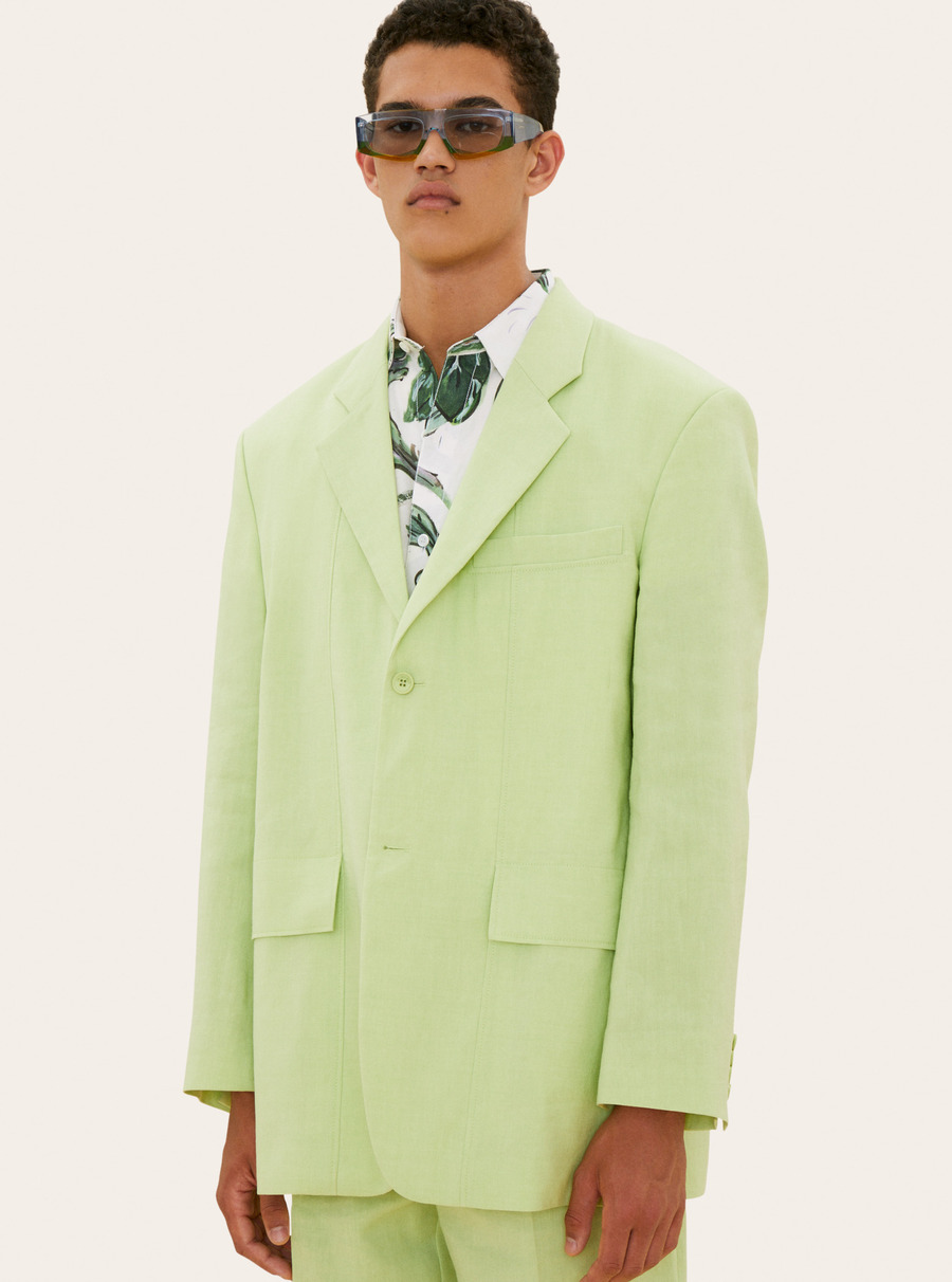 蛇纹束腰皮革外套-3