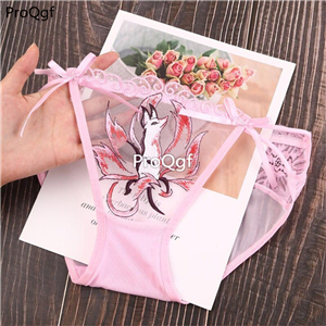 19usd Ngryise 2Pcs A Set girl lady fox animal series pretty underpant