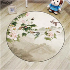 12usd Ngryise 1 set ins scenery fans round shape floor mat