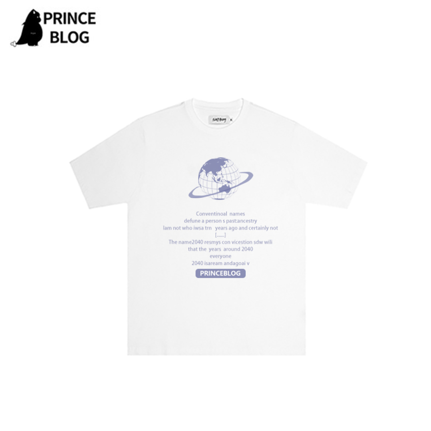 PrinceBlog原创INS港风纯棉短袖T恤-2