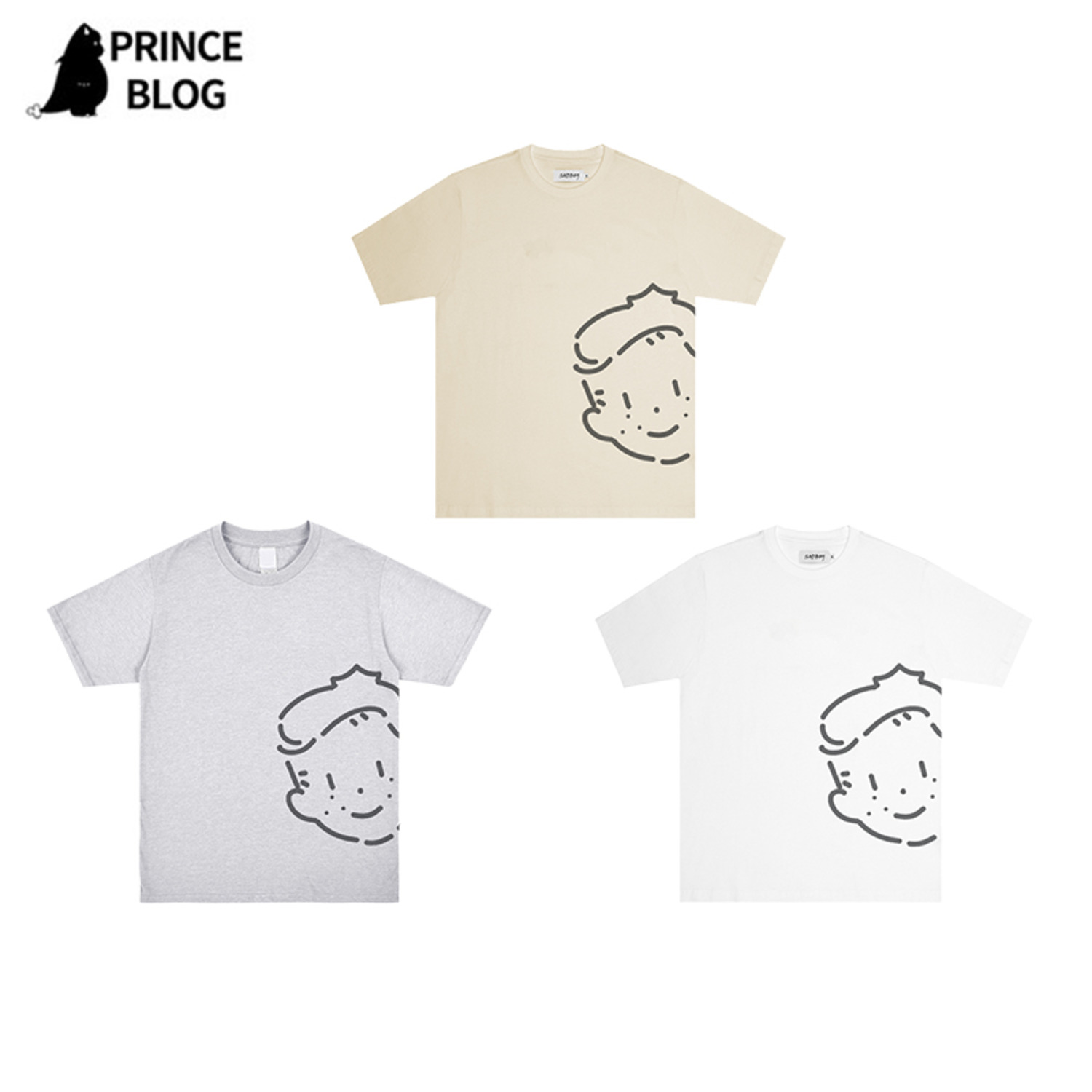 小王子官方联名款小王子头像印花纯棉圆领T恤-2