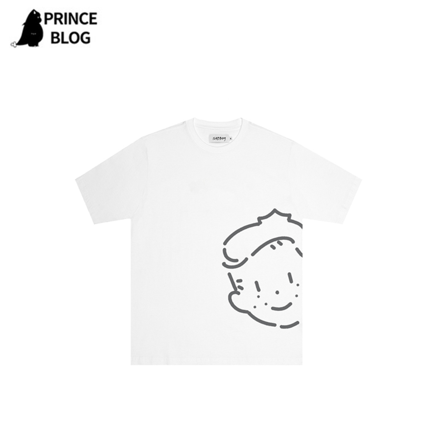 小王子官方联名款小王子头像印花纯棉圆领T恤-3