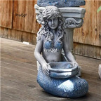 69usd Ngryise 1 Set Courtyard Mermaid Flower pot statues