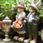 99usd Ngryise 1 Set Courtyard gentleman and lady rabbit series statue