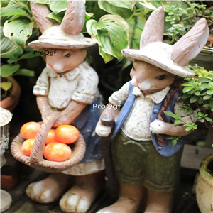 99usd Ngryise 1 Set Courtyard gentleman and lady rabbit series statue