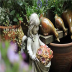 59usd Ngryise 1 Set Courtyard 45*24*25cm angel girl flower pot statue