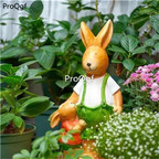 59usd Ngryise 1 Set Courtyard 52cm height father or mother rabbit series statue