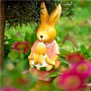 59usd Ngryise 1 Set Courtyard 52cm height father or mother rabbit series statue