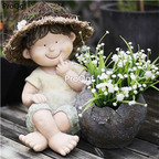59usd Ngryise 1 Set Creative Europe boy or girl flower pot