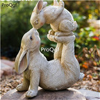 59usd Ngryise 1 Set kiss you rabbit series garden statue