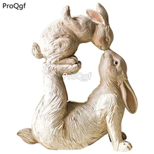 59usd Ngryise 1 Set kiss you rabbit series garden statue