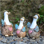 59usd Ngryise 1 Set Creative duck family series garden statue
