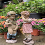 59usd Ngryise 1 Set Creative girl shy series garden statue