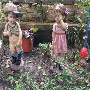 59usd Ngryise 1 Set Creative girl shy series garden statue