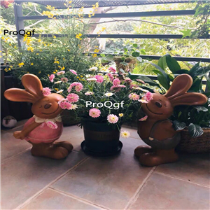 59usd Ngryise 1 Set Creative kiss you rabbit series garden statue