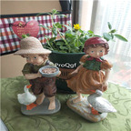 39usd Ngryise 1 Set Creative countryside girl boy series garden statue