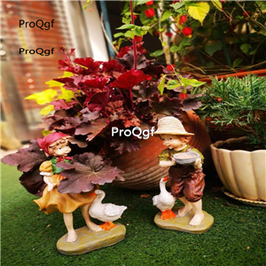 39usd Ngryise 1 Set Creative countryside girl boy series garden statue