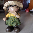 59usd Ngryise 1 Set Creative boy girl series garden statue(leave message u want boy or girl)