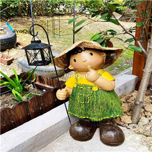 59usd Ngryise 1 Set Creative boy girl series garden statue(leave message u want boy or girl)