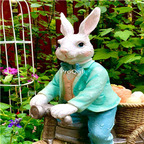 59usd Ngryise 1 Set Creative driving bicycle rabbit series garden statue