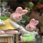 59usd Ngryise 1 Set Creative help each other rabbit series garden statue