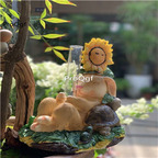 39usd Ngryise 1 Set Creative tortoise rabbit series garden statue
