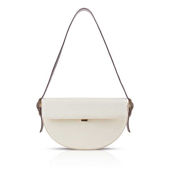 Baguette 法棍单肩包 - 蜥蜴纹白