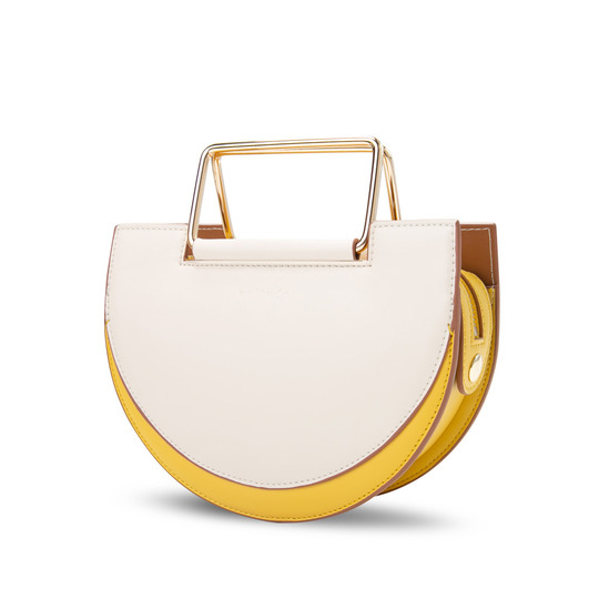Morandi 金属提手半月包 - 奶油色