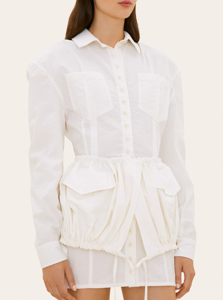 宫廷风双领镂空廓形衬衫-4