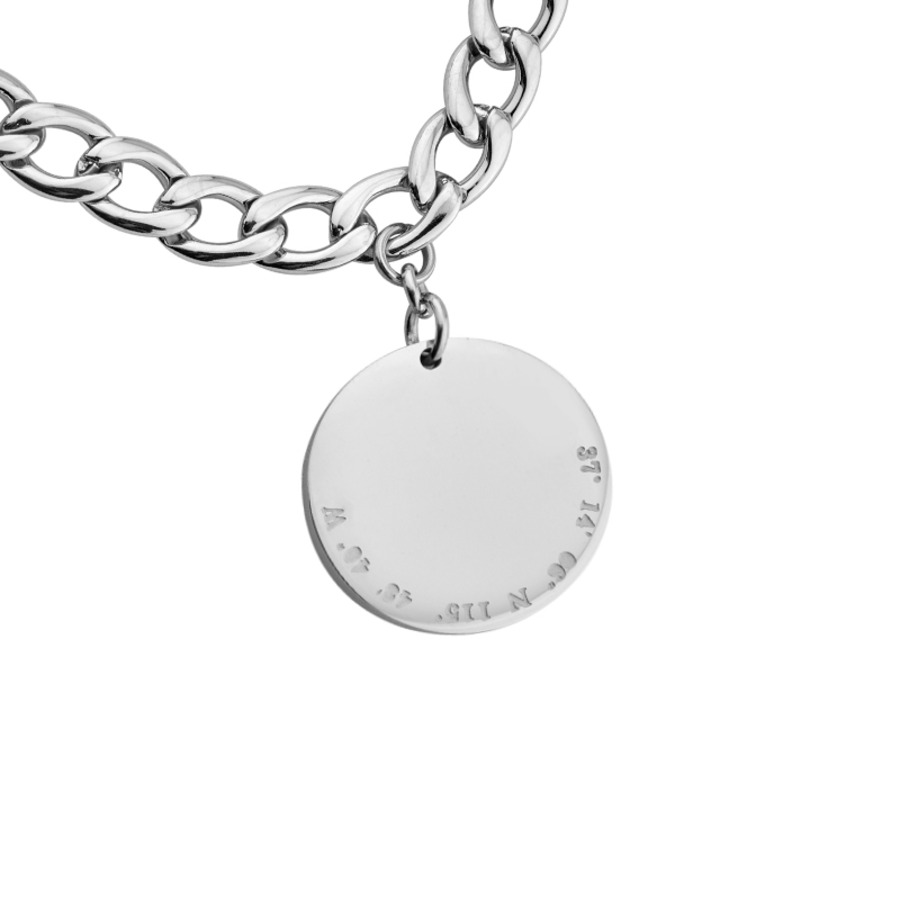 金银拼色外星人吊坠钛钢手链-5