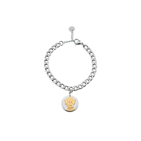 金银拼色外星人吊坠钛钢手链