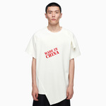 “MADE IN CHINA”刺绣解构拼接白色T恤