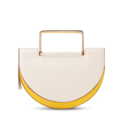 Morandi 金属提手半月包 - 奶油色