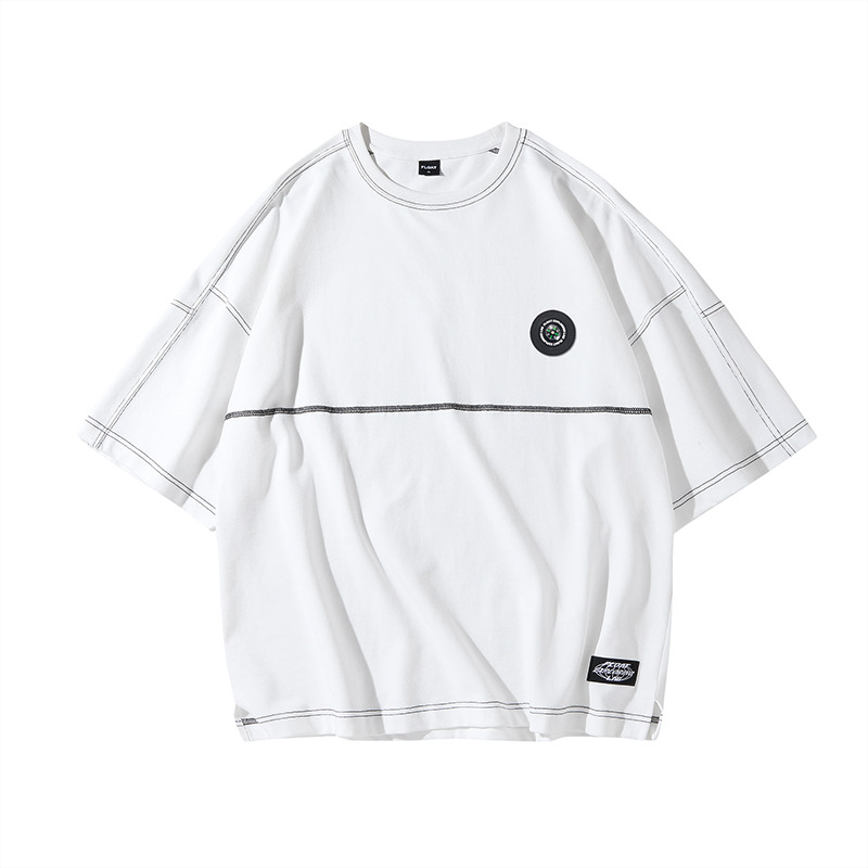 FLOAT 2020SS 指南针缉明线车缝白色T恤