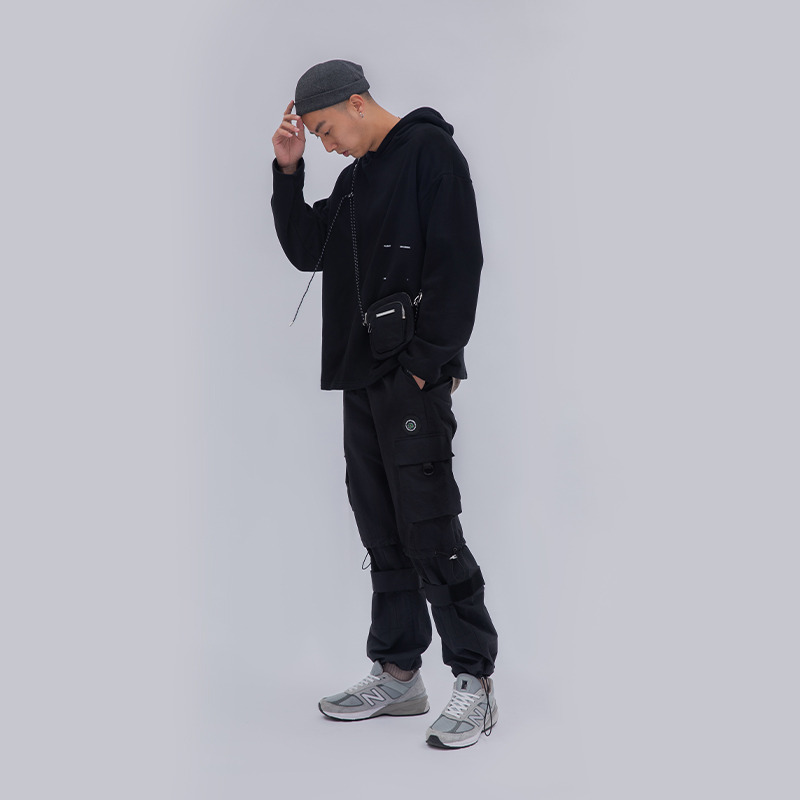 FLOAT 2020SS 拼接挎包OVERSIZE连帽卫衣-5