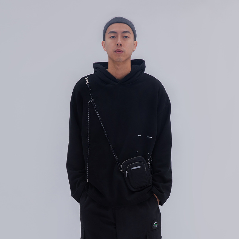 FLOAT 2020SS 拼接挎包OVERSIZE连帽卫衣-2