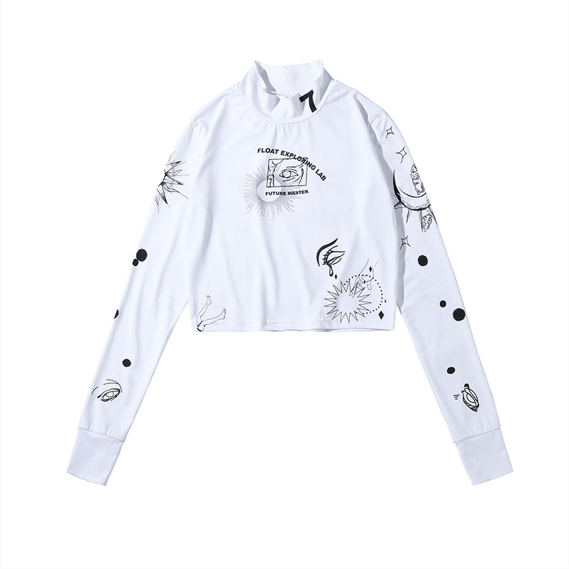 FLOAT 2020SS 立领短装打底衫长袖套指T恤-2