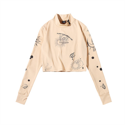 FLOAT 2020SS 立领短装打底衫长袖套指T恤