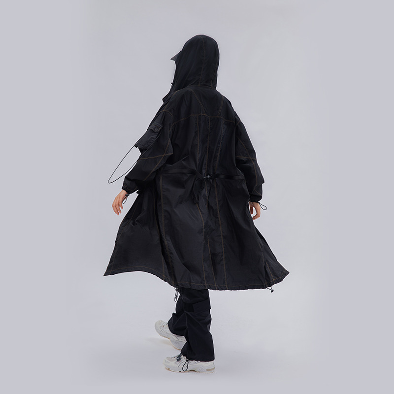 FLOAT 2020SS 内设背带机能运动抽绳连帽风衣-6