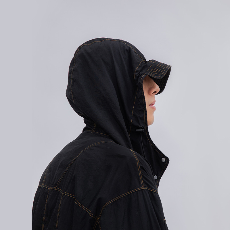 FLOAT 2020SS 内设背带机能运动抽绳连帽风衣-4