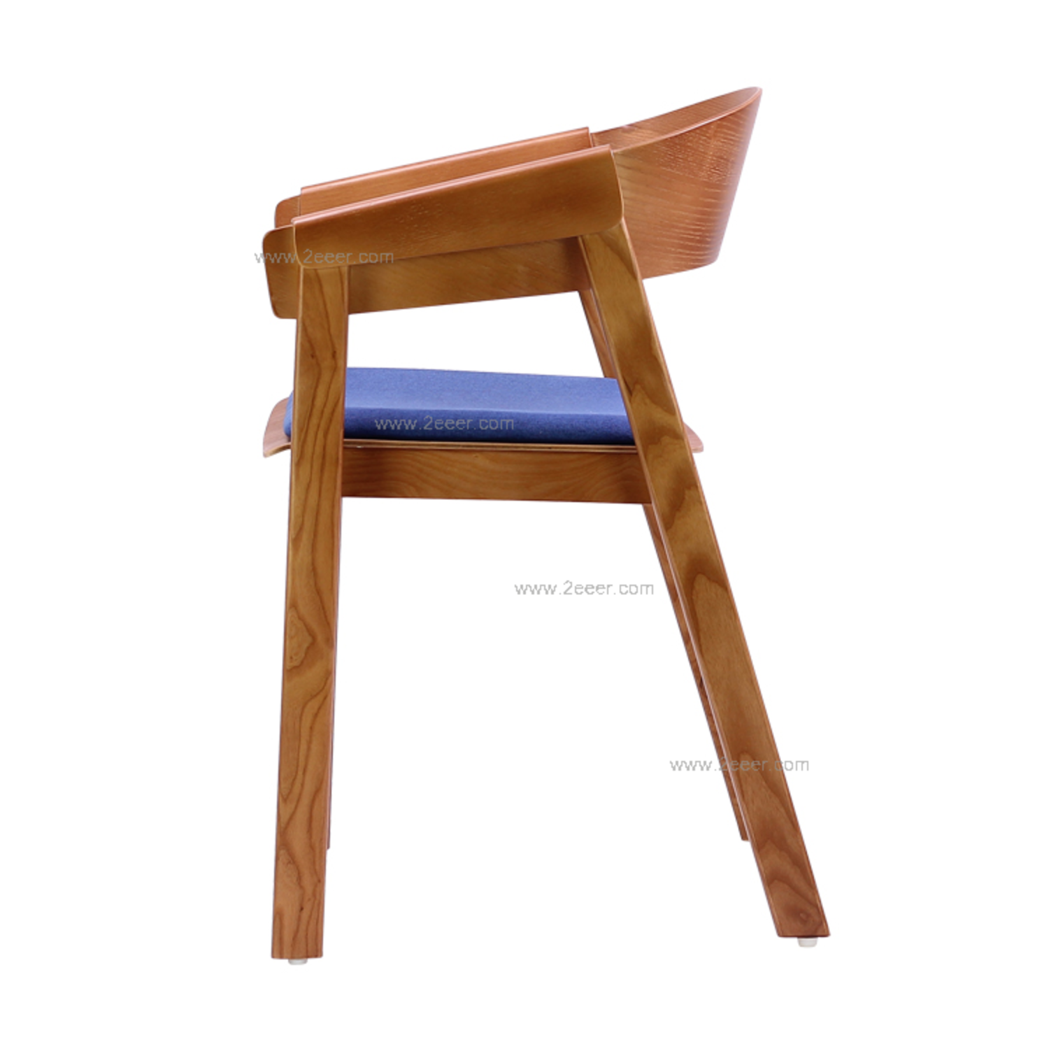 餐椅-北欧简约-白腊木皮+紫色软包-3