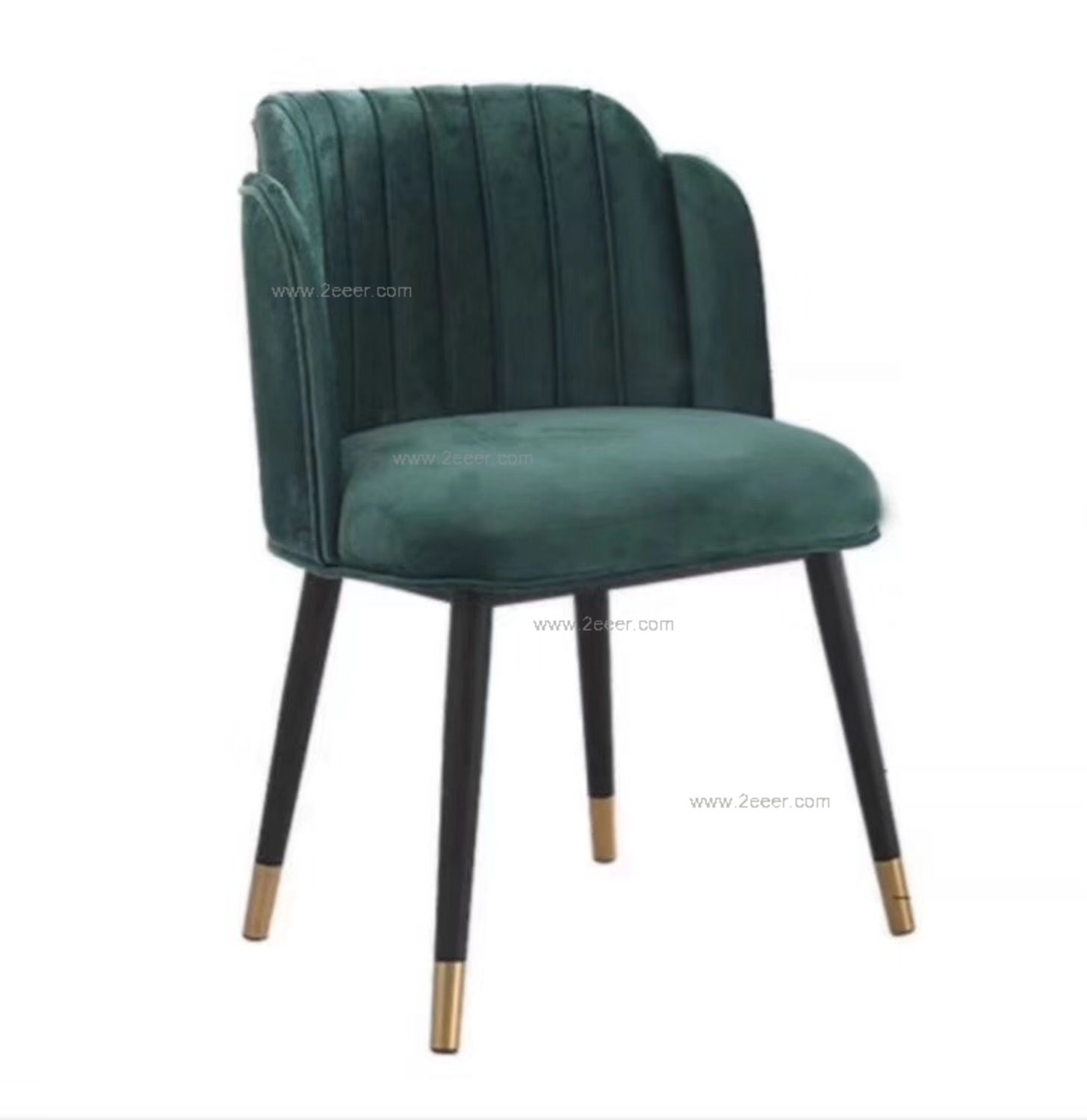 餐椅-现代-木框架+绒布+金属脚套